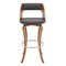 Armen Living Grady 29" Swivel Gray Faux Leather and Walnut Wood Bar Stool LCGRBAWAGR30 - alternate 2